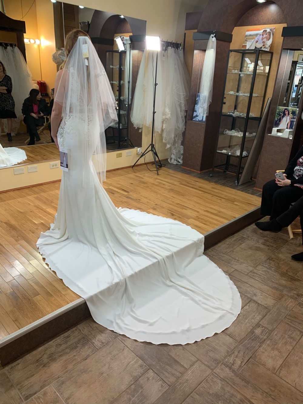 Elegant White Wedding Dress with Veil - Bridal Gown